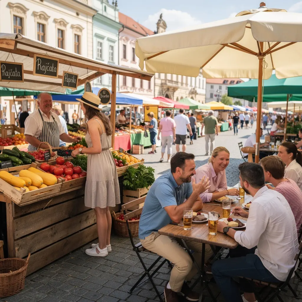 Hrad Karlštejn s majestátními věžemi a zelenou krajinou v pozadí